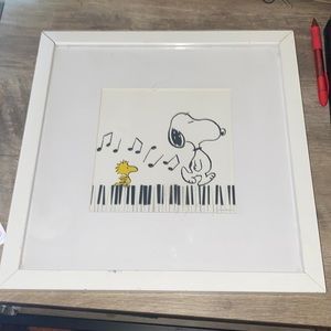 Vintage Peanuts Snoopy & Woodstock Framed Picture